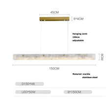 Load image into Gallery viewer, Inspira Lifestyles - White marble linear LED modern chandelier pendant light  - 150cm

