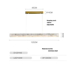 Load image into Gallery viewer, Inspira Lifestyles - White marble linear LED modern chandelier pendant light - 120cm

