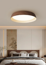 Load image into Gallery viewer, INSPIRA LIFESTYLES - Noar Ceiling Light, Scandinavian ceiling light, walnut-toned ceiling light, flush mount LED ceiling light, Nordic interior lighting, minimalist ceiling light, contemporary interior lighting, designer ceiling fixture
