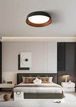 Load image into Gallery viewer, INSPIRA LIFESTYLES - Noar Ceiling Light, Scandinavian ceiling light, walnut-toned ceiling light, flush mount LED ceiling light, Nordic interior lighting, minimalist ceiling light, contemporary interior lighting, designer ceiling fixture
