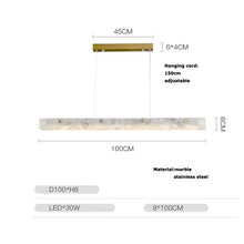 Load image into Gallery viewer, Inspira Lifestyles - White marble linear LED modern chandelier pendant light - 100cm
