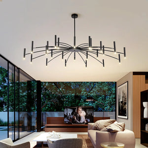 INSPIRA LIFESTYLES - Stratos Radial Modern Chandelier, UNIQUE LIGHT, Sleek Chandelier, SCULPTURAL LIGHT, Nordic Chandelier, MODERN PENDANT LIGHT, Home Lighting, Dining Room Lighting, MODERN CHANDELIER, MINIMALIST LIGHT, MINIMALIST CHANDELIER, METAL CHANDELIER, Luxury Home Chandelier, LIVING ROOM LIGHT, LED CHANDELIER, HOTEL LIGHT,Dining Table Light, Contemporary LED Light, BLACK CHANDELIER, BEDROOM LIGHT, ACCENT LIGHTStatement Light, Art light, Restaurant Light