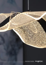 Load image into Gallery viewer, INSPIRA LIFESTYLES - Wave Modern Chandelier, ribbon-inspired chandelier, linear LED chandelier, dining room chandelier, kitchen island pendant light, sculptural architectural lighting
