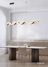Load image into Gallery viewer, INSPIRA LIFESTYLES - Wave Modern Chandelier, ribbon-inspired chandelier, linear LED chandelier, dining room chandelier, kitchen island pendant light, sculptural architectural lighting
