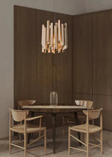 Load image into Gallery viewer, INSPIRA LIFESTYLES | Wood Block Chandelier - WOODEN LIGHT FIXTURE, WOODEN CHANDELIER, WOOD PENDANT LIGHT, WOOD LIGHT, WOOD CHANDELIER, MODERN PENDANT LIGHT, MODERN CHANDELIER, Luxury Pendant Light, LUXURY CHANDELIER, Living Room Chandelier, Kitchen Chandelier, Dining Room Chandelier, Designer Chandelier, Contemporary, BEDROOM LIGHT, LIVING ROOM LIGHT, ACCENT LIGHT, SCULPTURAL LIGHT, FEATURE LIGHT, MODERN LIGHT, RESTAURANT LIGHT, HOTEL LIGHT, UNIQUE LIGHT, Contemporary Lighting Fixture, STAIR LIGHT
