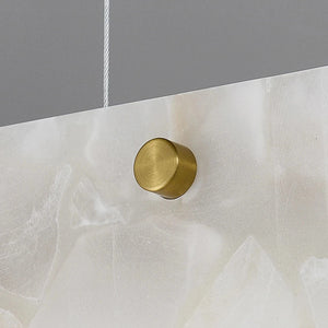 Inspira Lifestyles - White marble linear LED modern chandelier pendant light detail