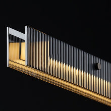 Load image into Gallery viewer, INSPIRA LIFESTYLES - Bella Glass Linear Pendant, RESTAURANT LIGHT, RECTANGLE LIGHT, RECEPTION COUNTER LIGHT, PENDANT LIGHT, MODERN PENDANT LIGHT, MODERN LIGHT, MINIMALIST LIGHT, MINIMAL LIGHT FIXTURE, MEETING ROOM LIGHT, LINEAR LIGHT, LED LIGHTING, LIGHT FIXTURE, LONG LED LIGHT, KITCHEN ISLAND LIGHT, HOTEL LIGHT, HANGING LIGHT, GLASS LINEAR CHANDELIER, GLASS LIGHT FIXTURE, GLASS CHANDELIER, FEATURE LIGHT, DINING LIGHT, BOARDROOM LIGHT, ACCENT LIGHT
