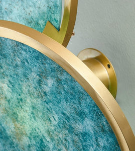 INSPIRA LIFESTYLES - Mottled Turquoise Wall Sconce - BRASS, DECORATIVE, LIGHTING, SCONCE, TURQUOISE, WALL SCONCE