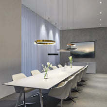 Load image into Gallery viewer, INSPIRA LIFESTYLES - Cuff Circular Pendant - ABSTRACT, HANGING RING LIGHT, LED, LED CHANDELIER, LED LIGHT, LED LIGHT RING, LIGHT, LIGHT FIXTURE, LIGHTING, LIGHTS, MINIMALIST LIGHT, MODERN CHANDLIER, MODERN PENDANT LIGHT, SCULPTURAL LIGHT, SIMPLE DESIGN
