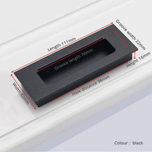 Load image into Gallery viewer, INSPIRA LIFESTYLES - Lui Recessed Box Handles - BOX PULLS, CABINET HARDWARE, DOOR PULLS, DRAWER PULLS, FLUSH DOOR HARDWARE, FLUSH HARDWARE, FURNITURE HANDLES, HARDWARE, RECESSED HARDWARE, SLIDING DOOR HANDLES, SLIDING DOOR HARDWARE
