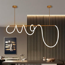 Load image into Gallery viewer, INSPIRA LIFESTYLES - Linear Rope Chandelier - ACCENT LIGHT, LED, LED CHANDELIER, LED LIGHT, LED ROPE CHANDELIER, LIGHT, LIGHT FIXTURE, LIGHTING, LIGHTS, MINIMALIST LIGHT, MODERN CHANDELIER, MODERN PENDANT LIGHT, SCULPTURAL LIGHT, SIMPLE DESIGN
