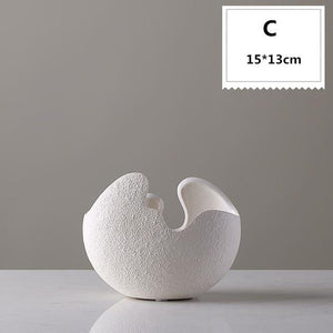 INSPIRA LIFESTYLES - Nest Handmade Vase - WHITE VASE, VASES, SCANDINAVIAN DESIGN, ORGANIC SHAPED VASE, OBJECTS, MODERN MINIMALIST ART, MAISON & OBJECT, INTERIOR DECOR, HOTEL DECOR, HOME DECORATION, HOME DECOR, HOME ACCESSORIES, HANDMADE VASE, HANDMADE, HAND MADE DECORATIVE VASE SET, DECORATIVE VASE, DECORATIVE DECORATION, DECOR, CONTEMPORARY ART, BLACK AND WHITE ART, ART 