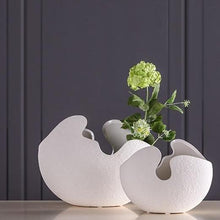 Load image into Gallery viewer, INSPIRA LIFESTYLES - Nest Handmade Vase - WHITE VASE, VASES, SCANDINAVIAN DESIGN, ORGANIC SHAPED VASE, OBJECTS, MODERN MINIMALIST ART, MAISON &amp; OBJECT, INTERIOR DECOR, HOTEL DECOR, HOME DECORATION, HOME DECOR, HOME ACCESSORIES, HANDMADE VASE, HANDMADE, HAND MADE DECORATIVE VASE SET, DECORATIVE VASE, DECORATIVE DECORATION, DECOR, CONTEMPORARY ART, BLACK AND WHITE ART, ART 
