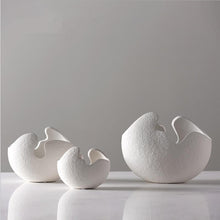 Load image into Gallery viewer, INSPIRA LIFESTYLES - Nest Handmade Vase - WHITE VASE, VASES, SCANDINAVIAN DESIGN, ORGANIC SHAPED VASE, OBJECTS, MODERN MINIMALIST ART, MAISON &amp; OBJECT, INTERIOR DECOR, HOTEL DECOR, HOME DECORATION, HOME DECOR, HOME ACCESSORIES, HANDMADE VASE, HANDMADE, HAND MADE DECORATIVE VASE SET, DECORATIVE VASE, DECORATIVE DECORATION, DECOR, CONTEMPORARY ART, BLACK AND WHITE ART, ART SERIESARTACCESSSORIESACCESSORIESABSTRACT ART
