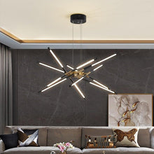 Load image into Gallery viewer, INSPIRA LIFESTYLES - Tubular Mobile Chandelier - ACCENT LIGHT, BRANCH LIGHT, CHANDELIER, DINING LIGHT, HANGING LIGHT, LED LIGHT, LIGHT, LIGHT FIXTURE, LIGHTING, MINIMALIST CHANDELIER, MOBILE CHANDELIER, MODERN CHANDELIER, MODERN LIGHT, PENDANT LIGHT, SCULPTURAL LIGHT, SPUTNIK LIGHT
