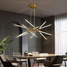 Load image into Gallery viewer, INSPIRA LIFESTYLES - Tubular Mobile Chandelier - ACCENT LIGHT, BRANCH LIGHT, CHANDELIER, DINING LIGHT, HANGING LIGHT, LED LIGHT, LIGHT, LIGHT FIXTURE, LIGHTING, MINIMALIST CHANDELIER, MOBILE CHANDELIER, MODERN CHANDELIER, MODERN LIGHT, PENDANT LIGHT, SCULPTURAL LIGHT, SPUTNIK LIGHT
