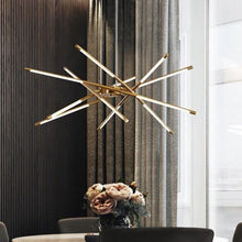Load image into Gallery viewer, INSPIRA LIFESTYLES - Tubular Mobile Chandelier - ACCENT LIGHT, BRANCH LIGHT, CHANDELIER, DINING LIGHT, HANGING LIGHT, LED LIGHT, LIGHT, LIGHT FIXTURE, LIGHTING, MINIMALIST CHANDELIER, MOBILE CHANDELIER, MODERN CHANDELIER, MODERN LIGHT, PENDANT LIGHT, SCULPTURAL LIGHT, SPUTNIK LIGHT
