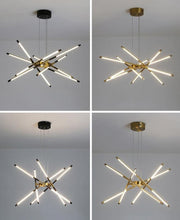 Load image into Gallery viewer, INSPIRA LIFESTYLES - Tubular Mobile Chandelier - ACCENT LIGHT, BRANCH LIGHT, CHANDELIER, DINING LIGHT, HANGING LIGHT, LED LIGHT, LIGHT, LIGHT FIXTURE, LIGHTING, MINIMALIST CHANDELIER, MOBILE CHANDELIER, MODERN CHANDELIER, MODERN LIGHT, PENDANT LIGHT, SCULPTURAL LIGHT, SPUTNIK LIGHT
