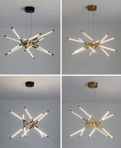 INSPIRA LIFESTYLES - Tubular Mobile Chandelier - ACCENT LIGHT, BRANCH LIGHT, CHANDELIER, DINING LIGHT, HANGING LIGHT, LED LIGHT, LIGHT, LIGHT FIXTURE, LIGHTING, MINIMALIST CHANDELIER, MOBILE CHANDELIER, MODERN CHANDELIER, MODERN LIGHT, PENDANT LIGHT, SCULPTURAL LIGHT, SPUTNIK LIGHT