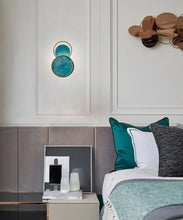 Load image into Gallery viewer, INSPIRA LIFESTYLES - Mottled Turquoise Wall Sconce - BRASS, DECORATIVE, LIGHTING, SCONCE, TURQUOISE, WALL SCONCE
