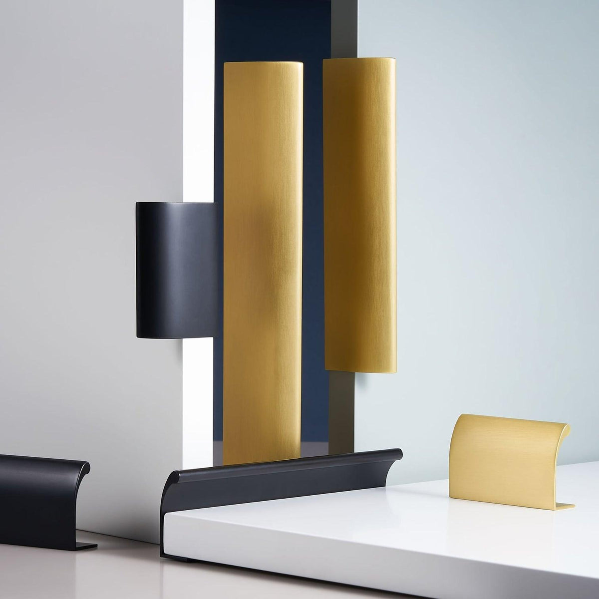 Leif Pull Handles - Modern Edge-Mounted Brass Cabinet Hardware ...