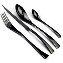 Load image into Gallery viewer, INSPIRA LIFESTYLES - Polished Modern Cutlery Set - 24 PCS - CUTLERY, DINNER WARE, FORK, KNIFE, MODERN CUTLERY, SERVING WARE, SPOON, STAINLESS STEEL, TABLEWARE
