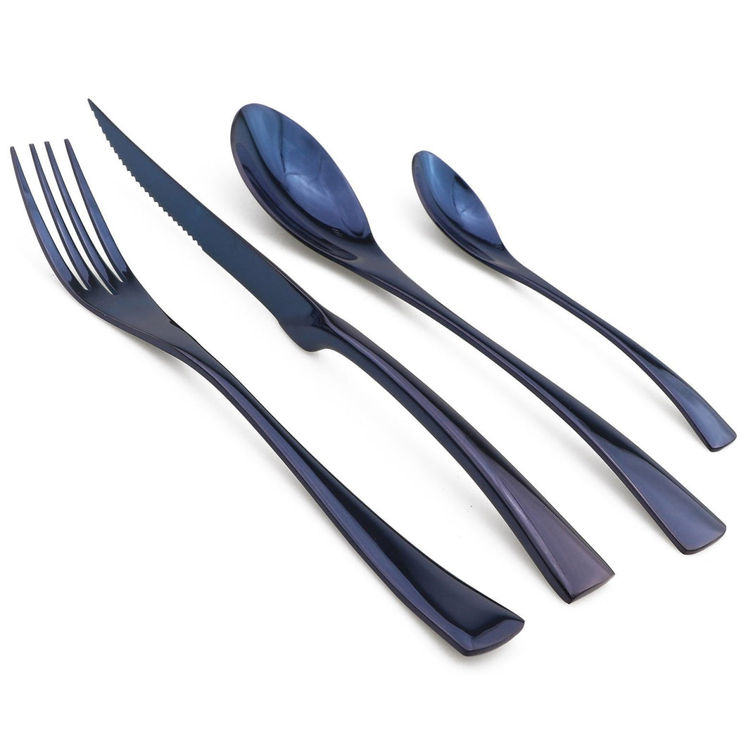 INSPIRA LIFESTYLES - Polished Modern Cutlery Set - 24 PCS - CUTLERY, DINNER WARE, FORK, KNIFE, MODERN CUTLERY, SERVING WARE, SPOON, STAINLESS STEEL, TABLEWARE