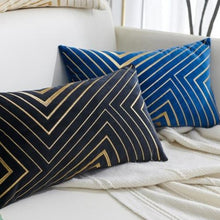 Load image into Gallery viewer, INSPIRA LIFESTYLES - Velvet Embroidered Chevron Pillow II - ACCENT PILLOW, ACCESSORIES, CHEVRON, CUSHION, DECORATIVE PILLOW, EMBROIDERED, HOME DECOR, LUXURY, LUXURY PILLOW, PILLOW, SOFTGOODS, THROW PILLOW, VELVET
