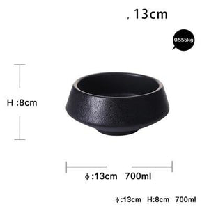 INSPIRA LIFESTYLES - Inverted Black Matte Bowls - BOWLS, DINING, KITCHEN, PLATE, PLATES, PLATTERS, SERVING PLATE, TABLE TOP, TABLEWARE