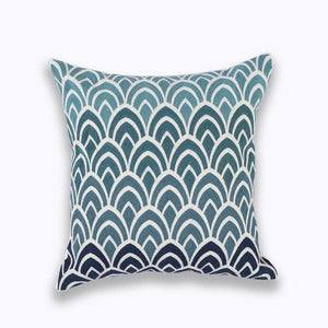 INSPIRA LIFESTYLES - Classic Motif Embroidered Pillow - ACCENT PILLOW, ACCESSORIES, CANVAS, CLASSIC, Classic Blue Black & White Embroidered Pillow, COTTON, CUSHION, DECORATIVE PILLOW, DEMASK, EMBROIDERED, FILIGREE, HOME DECOR, PILLOW, QUADRAFOIL, SOFTGOODS, THROW PILLOW, TRADITIONAL