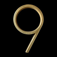 Load image into Gallery viewer, INSPIRA LIFESTYLES - Modern House Number Satin Brass - ADDRESS, DOOR NUMBER, GOLD, HARDWARE, HOME &amp; GARDEN, HOUSE NUMBER, SATIN BRASS, SIGN
