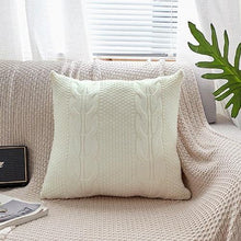 Load image into Gallery viewer, INSPIRA LIFESTYLES - Cable Knit Cotton Pillow - ACCENT PILLOW, ACCESSORIES, BED PILLOW, CHAIR PILLOW, COTTON, DECORATIVE PILLOW, HOME ACCESSORIES, KNIT, PILLOW, SOFA PILLOW, SOFTGOODS, WOVEN, YARN
