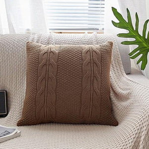 INSPIRA LIFESTYLES - Cable Knit Cotton Pillow - ACCENT PILLOW, ACCESSORIES, BED PILLOW, CHAIR PILLOW, COTTON, DECORATIVE PILLOW, HOME ACCESSORIES, KNIT, PILLOW, SOFA PILLOW, SOFTGOODS, WOVEN, YARN