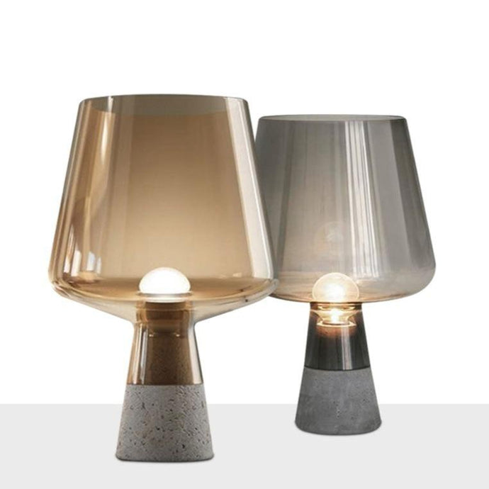 INSPIRA LIFESTYLES - Vision Cement Table Lamp - BEDROOM LIGHT, BEDSIDE LIGHT, GLASS SHADE, LAMP, LIGHT FIXTURE, LIGHTING, LIGHTS, LIVING ROOM LIGHT, SCULPTURAL LIGHT