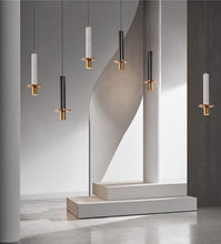 Load image into Gallery viewer, INSPIRA LIFESTYLES - Alistair LED Marble Pendant - BEDROOM LIGHT, BEDSIDE LIGHT, BRASS, DINING LIGHT, HANGING LIGHT, LED, LIGHT, LIGHT FIXTURE, LIGHTING, LIGHTS, LIVING ROOM LIGHT, MARBLE, MINIMAL, MODERN, PENDANT LIGHT, SCULPTURAL LIGHT, STONE

