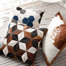 Load image into Gallery viewer, INSPIRA LIFESTYLES - Hexagon Cowhide Pillow - ACCENT PILLOW, ACCESSORIES, CUSHION, DECORATIVE PILLOW, HOME DECOR, LEATHER, PILLOW, SOFTGOODS, THROW PILLOW
