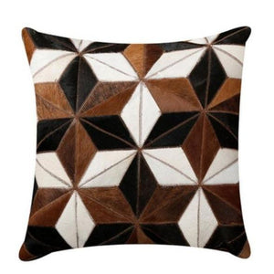 INSPIRA LIFESTYLES - Diamond Star Cowhide Pillow - ACCENT PILLOW, ACCESSORIES, CUSHION, DECORATIVE PILLOW, HOME DECOR, LEATHER, PILLOW, SOFTGOODS, THROW PILLOW