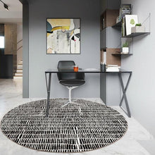 Load image into Gallery viewer, INSPIRA LIFESTYLES - Tab Pattern Round Area Rug - ACCENT RUG, AREA RUG, BEDROOM CARPET, BLACK AND WHITE, CARPET, COMMERCIAL, DINING ROOM CARPET, FLOOR MAT, HOTEL CARPET, LIVING ROOM CARPET, OFFICE CARPET, PILE CARPET, RUG, WOVEN RUG
