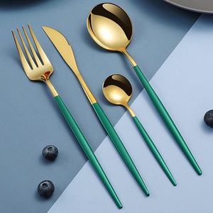 INSPIRA LIFESTYLES - Modern Cutlery Set - 24 PCS - CUTLERY, DINNER WARE, FORK, KNIFE, MODERN CUTLERY, SERVING WARE, SPOON, TABLEWARE