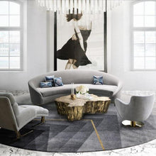 Load image into Gallery viewer, INSPIRA LIFESTYLES - Gradating Prismatic Round Area Rug - ACCENT RUG, AREA RUG, BEDROOM CARPET, CARPET, COMMERCIAL, DINING ROOM CARPET, FLOOR MAT, GRADATING, GRAY, HOTEL CARPET, LIVING ROOM CARPET, OFFICE CARPET, PILE CARPET, RUG, WOVEN RUG
