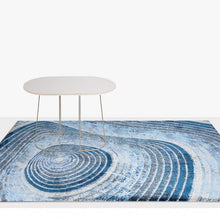 Load image into Gallery viewer, INSPIRA LIFESTYLES - Blue Stippled Ripples Area Rug - ACCENT RUG, AREA RUG, BEDROOM CARPET, DINING ROOM CARPET, FLOOR MAT, HOTEL CARPET, LIVING ROOM CARPET, MODERN RUG, PILE CARPET, POLYESTER RUG, RUG, RUGS, WOVEN RUG
