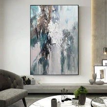 Load image into Gallery viewer, INSPIRA LIFESTYLES - Turmillon Contemporary Oil Painting - ABSTRACT ART, ART, CANVAS ART, CONTEMPORARY ART, FRAMED ART, GREEN PAINTING, HANGING ART, LARGE PAINTING, LARGE SCALE ART, MODERN ART, OIL PAINTING, PAINTING, TEAL PAINTING, UNFRAMED ART, WALL ART
