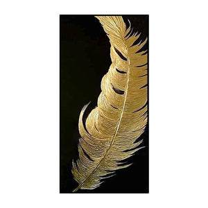 INSPIRA LIFESTYLES - Briss Contemporary Oil Painting - ABSTRACT ART, ART, CANVAS ART, CONTEMPORARY ART, CONTEMPORARY PAINTING, COORDINATED ART, FEATHER PAINTING, FRAMED ART, GOLD PAINTING, HANGING ART, LARGE PAINTING, LARGE SCALE ART, MODERN ART, OIL PAINTING, PAINTING, UNFRAMED ART, WALL ART