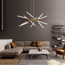 Load image into Gallery viewer, INSPIRA LIFESTYLES - Tubular Mobile Chandelier - ACCENT LIGHT, BRANCH LIGHT, CHANDELIER, DINING LIGHT, HANGING LIGHT, LED LIGHT, LIGHT, LIGHT FIXTURE, LIGHTING, MINIMALIST CHANDELIER, MOBILE CHANDELIER, MODERN CHANDELIER, MODERN LIGHT, PENDANT LIGHT, SCULPTURAL LIGHT, SPUTNIK LIGHT
