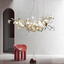 Load image into Gallery viewer, INSPIRA LIFESTYLES - Sculptural Leaf Chandelier - ACCENT LIGHT, BEDROOM LIGHT, BRANCH LIGHT, CHANDELIER, DINING LIGHT, FEATURE LIGHT, HANGING LIGHT, LIGHT, LIGHT FIXTURE, LIGHTING, LIGHTS, LINEAR LIGHT, LIVING ROOM LIGHT, PENDANT LIGHT, RESTAURANT LIGHT, SCULPTURAL LIGHT, TREE LIGHT
