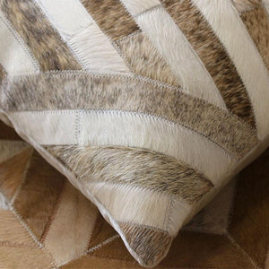 INSPIRA LIFESTYLES - Crossover Cowhide Pillow - ACCENT PILLOW, ACCESSORIES, CUSHION, DECORATIVE PILLOW, HOME DECOR, LEATHER, PILLOW, SOFTGOODS, THROW PILLOW