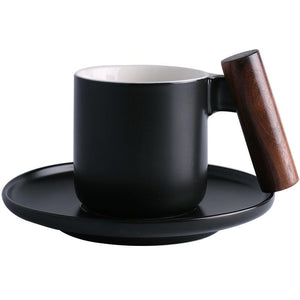 INSPIRA LIFESTYLES - Mugs w/ Wood Handles - COFFEE MUG, CUP, DINING, KITCHEN, MUG, SAUCER, TABLEWARE, TEA CUP