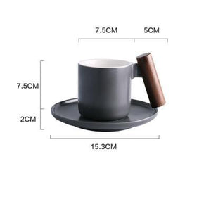 INSPIRA LIFESTYLES - Mugs w/ Wood Handles - COFFEE MUG, CUP, DINING, KITCHEN, MUG, SAUCER, TABLEWARE, TEA CUP