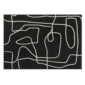 INSPIRA LIFESTYLES - String Theory Large Area Rug - ABSTRACT, ABSTRACT RUG, ACCENT RUG, AREA RUG, ART RUG, BEDROOM CARPET, BLACK AND WHITE RUG, CARPET, COMMERCIAL, DINING ROOM CARPET, FLOOR MAT, HOTEL CARPET, LIVING ROOM CARPET, MODERN RUG, PILE CARPET, POLYESTER RUG, RECTANGLE AREA RUG, RUG, RUGS, WOVEN RUG